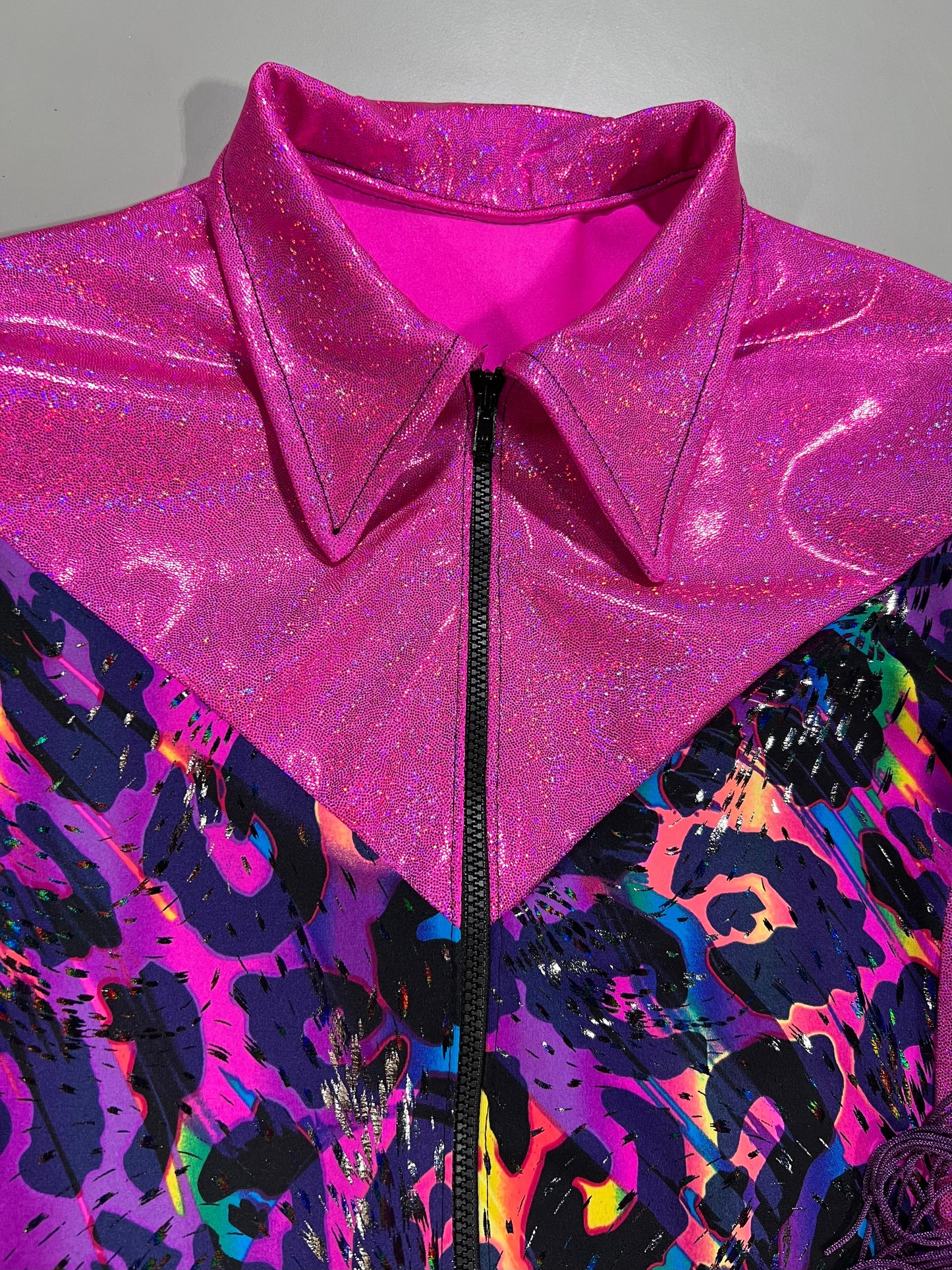 Neon Pink and Rainbow Leopard Rodeo Shirt Rodeo Shirt Riverside Rodeo Shirts