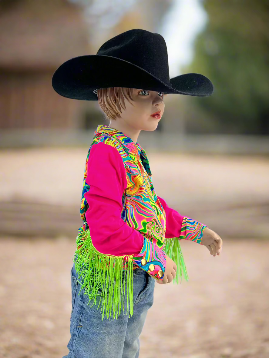 Neon Flux Mesh Sleeve Rodeo Shirt - Riverside Rodeo Shirts