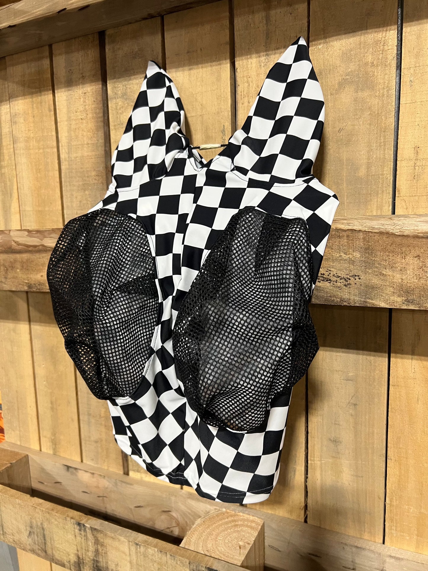Checkered Fly Mask Fly Bonnet Riverside Rodeo Shirts