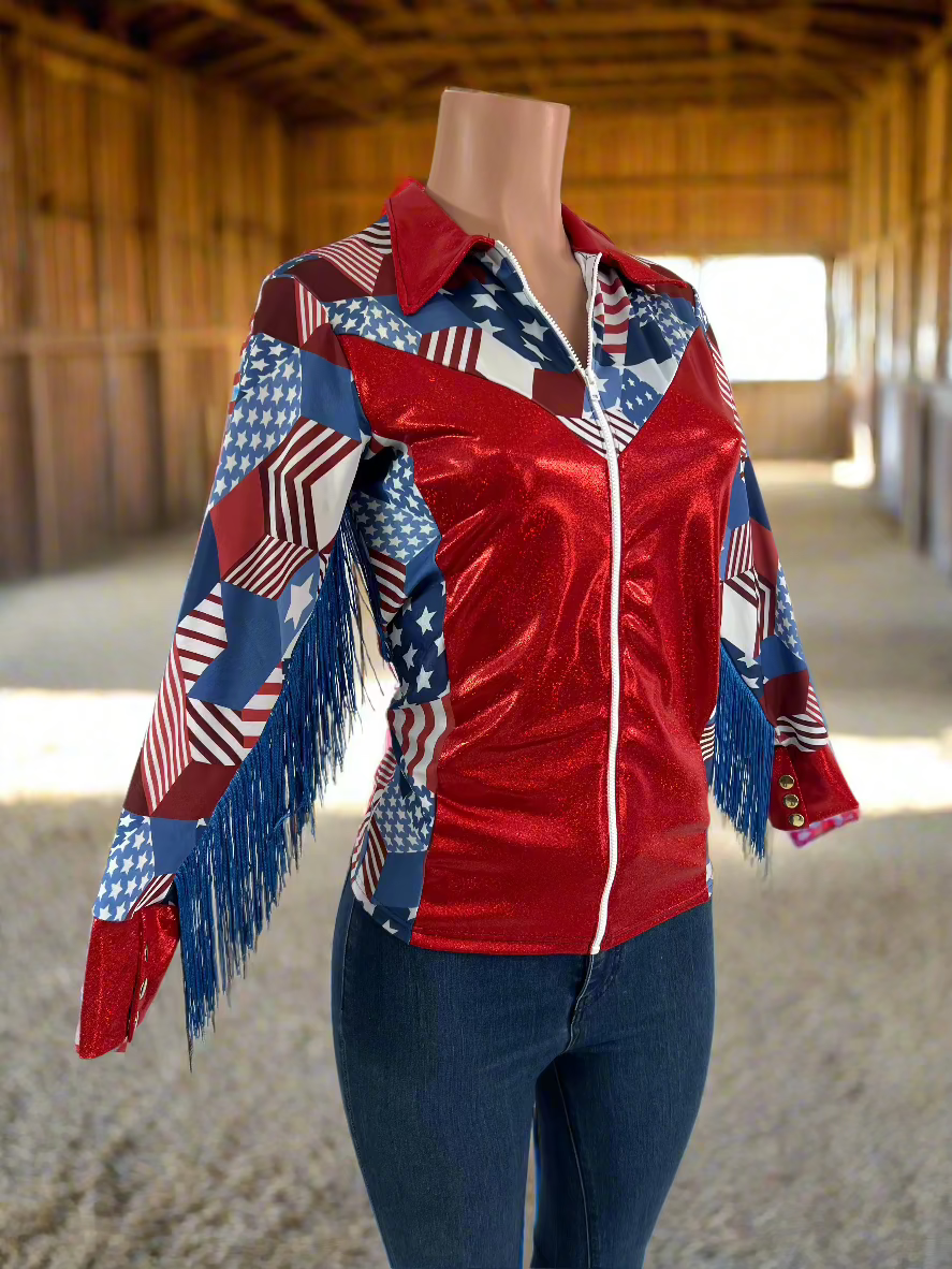 Americana Zipper Front Rodeo Shirt Rodeo Shirt Riverside Rodeo Shirts