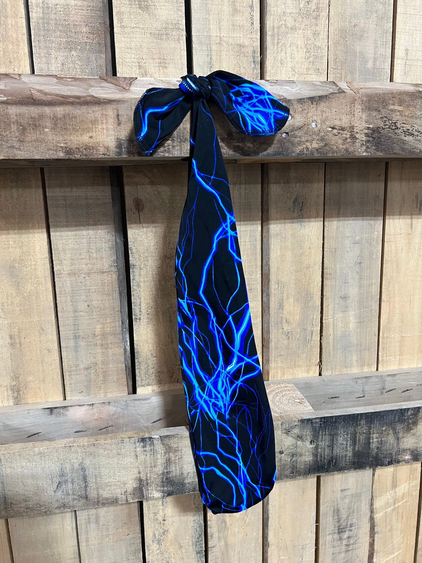 Neon Blue Lightning Tail Bag - Riverside Rodeo Shirts