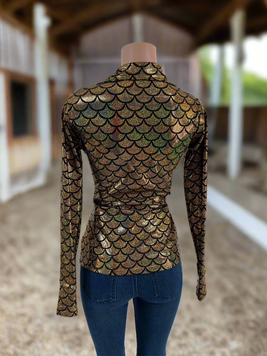 Gold dragon Scale Snap Front Metallic Rodeo Shirt Rodeo Shirt Riverside Rodeo Shirts