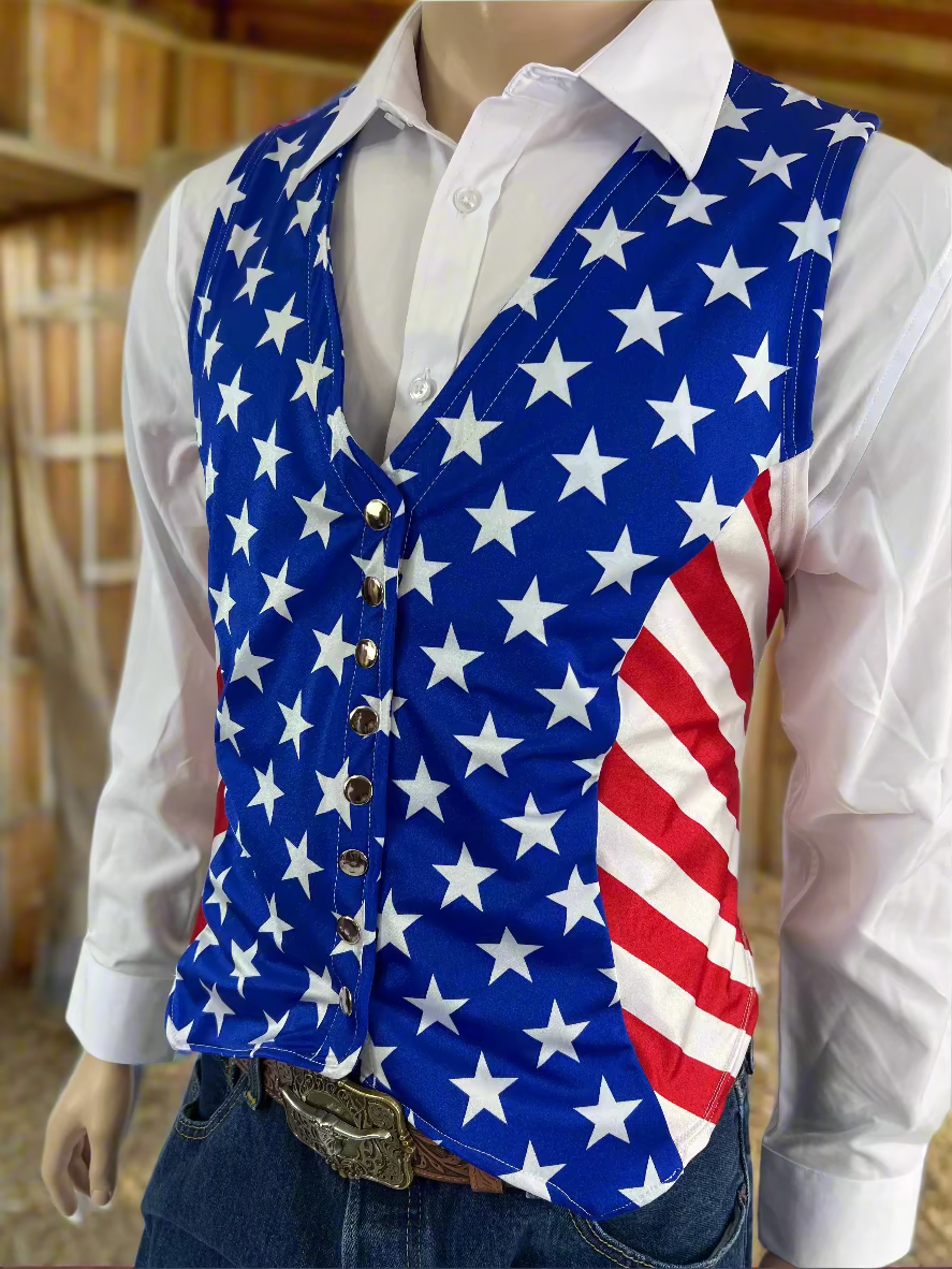 Mens All American Snap Front Western Vest (Vest Only) Rodeo Shirt Riverside Rodeo Shirts