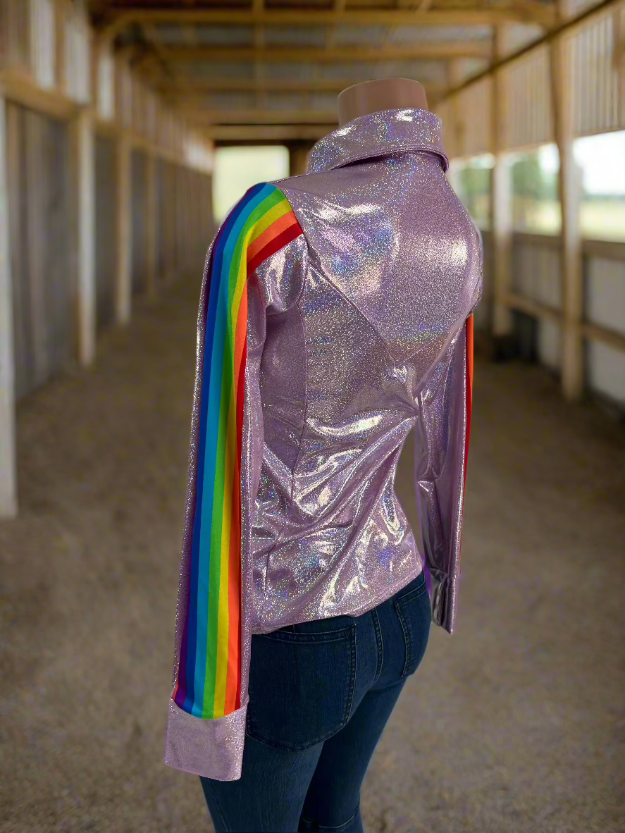 Retro Rainbow Lilac Snap Front Rodeo Shirt Rodeo Shirt Riverside Rodeo Shirts