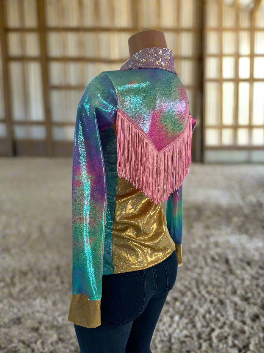 Cotton Candy Canyon Snap Front Rodeo Shirt with Yoke Fringe Rodeo Shirt Riverside Rodeo Shirts