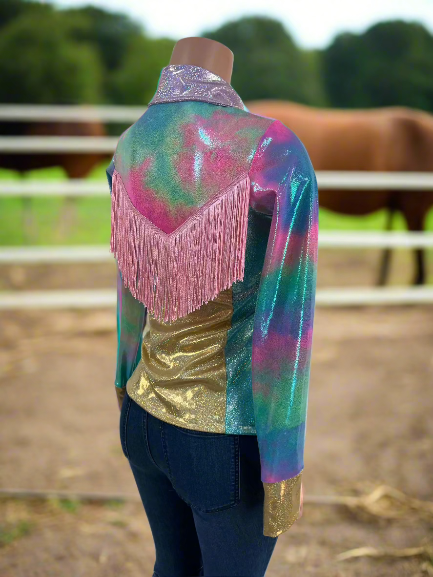 Cotton Candy Canyon Snap Front Rodeo Shirt with Yoke Fringe Rodeo Shirt Riverside Rodeo Shirts