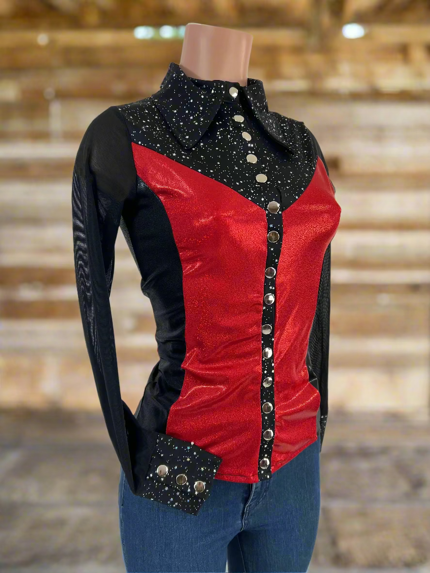 Scarlet Noir Snap Front Rodeo Shirt Rodeo Shirt Riverside Rodeo Shirts