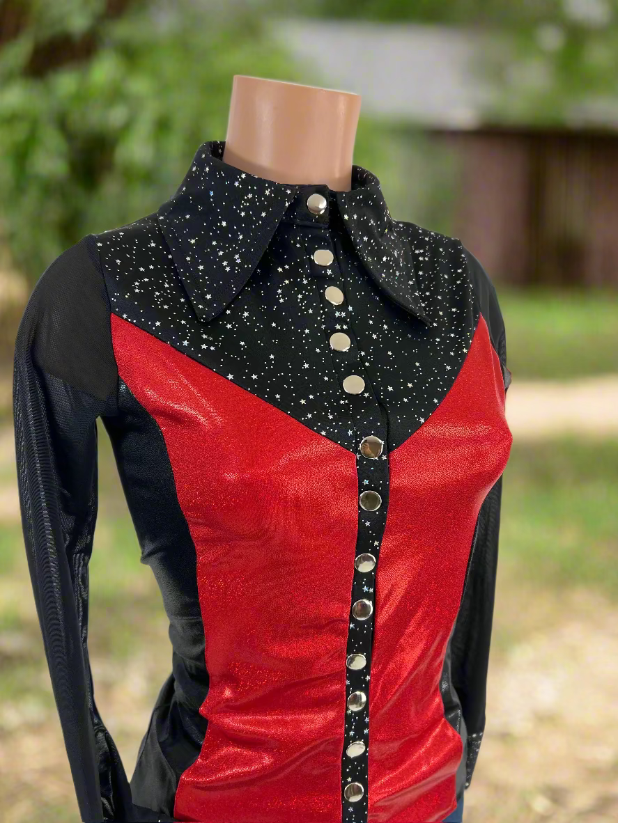 Scarlet Noir Snap Front Rodeo Shirt Rodeo Shirt Riverside Rodeo Shirts
