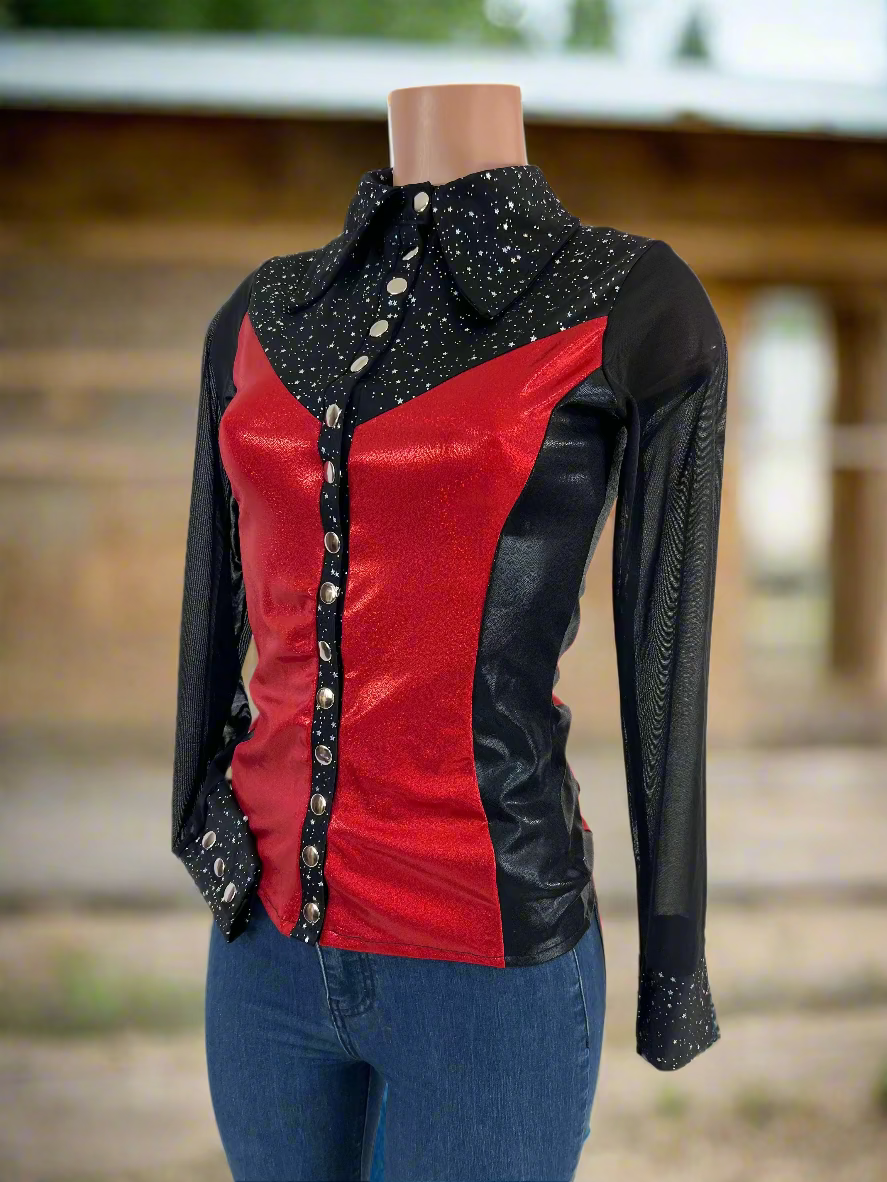 Scarlet Noir Snap Front Rodeo Shirt Rodeo Shirt Riverside Rodeo Shirts