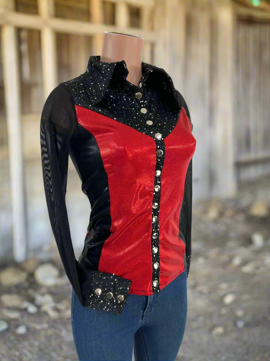 Scarlet Noir Snap Front Rodeo Shirt Rodeo Shirt Riverside Rodeo Shirts