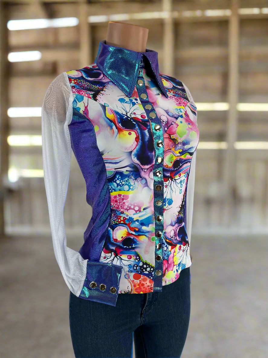 Desert Dreams Mesh Sleeve Snap Front Rodeo Shirt Rodeo Shirt Riverside Rodeo Shirts