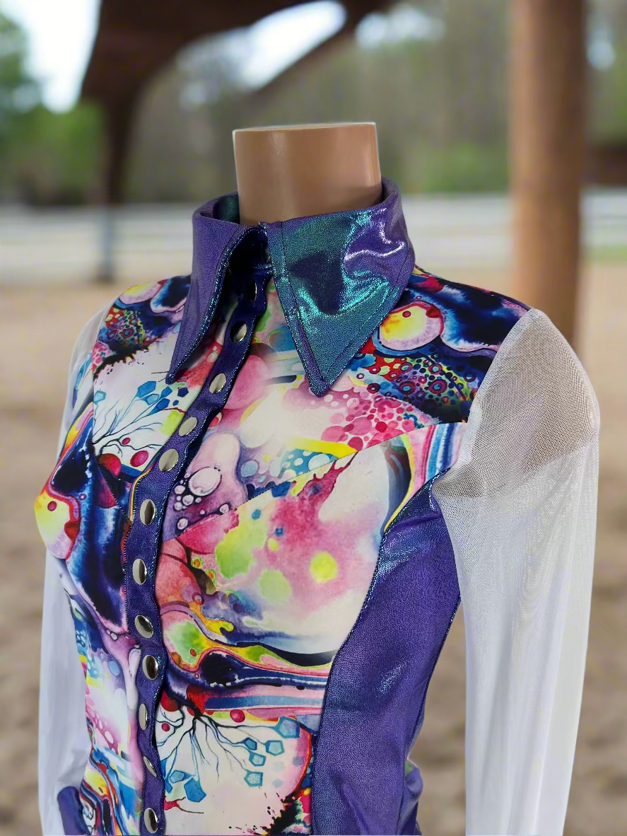 Desert Dreams Mesh Sleeve Snap Front Rodeo Shirt Rodeo Shirt Riverside Rodeo Shirts