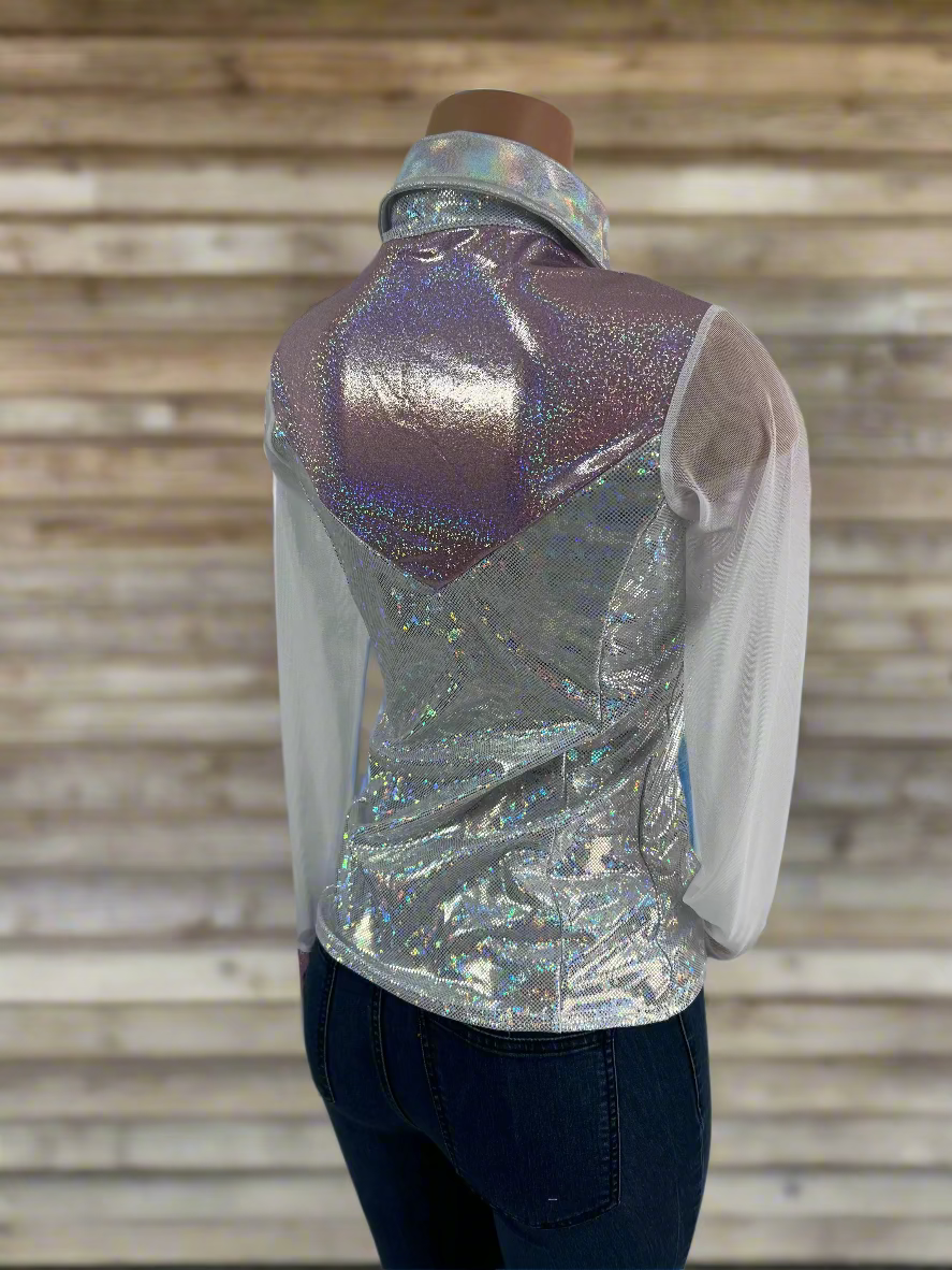 Lilac Kaleidoscope Mesh Sleeve, Snap Front Rodeo Shirt Rodeo Shirt Riverside Rodeo Shirts