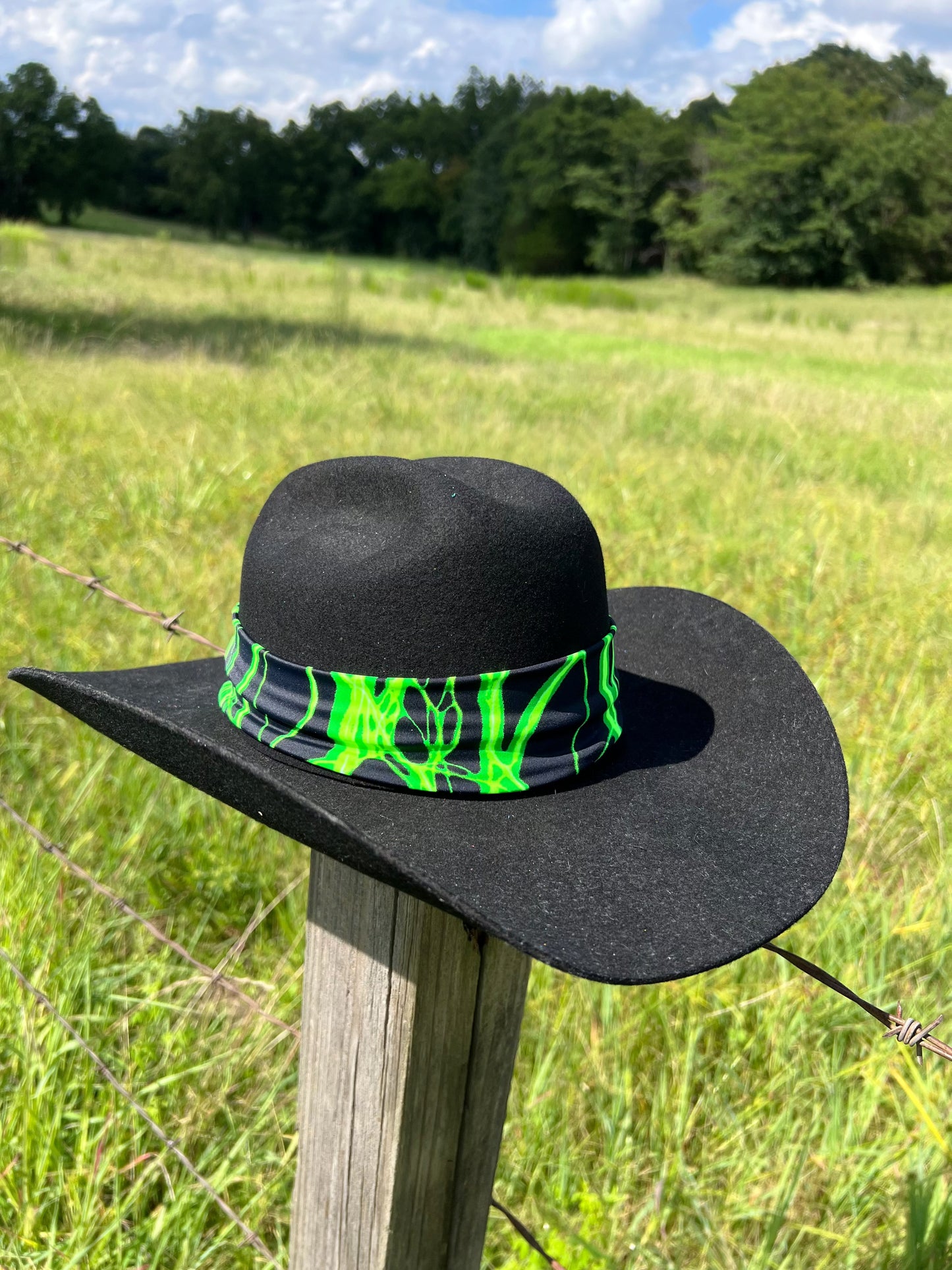 Neon Green Lightning Hat Band Hat band Riverside Rodeo Shirts