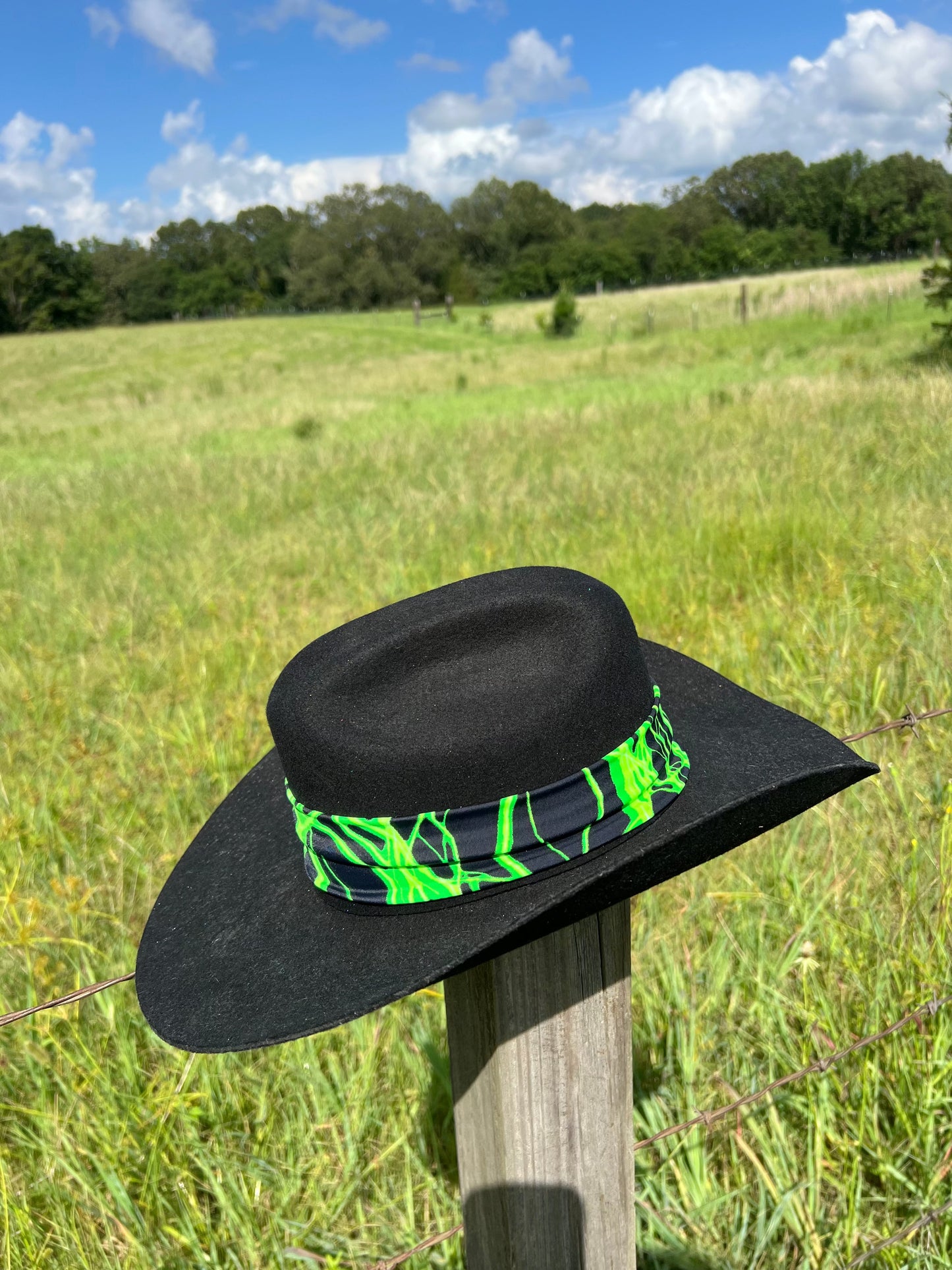 Neon Green Lightning Hat Band Hat band Riverside Rodeo Shirts