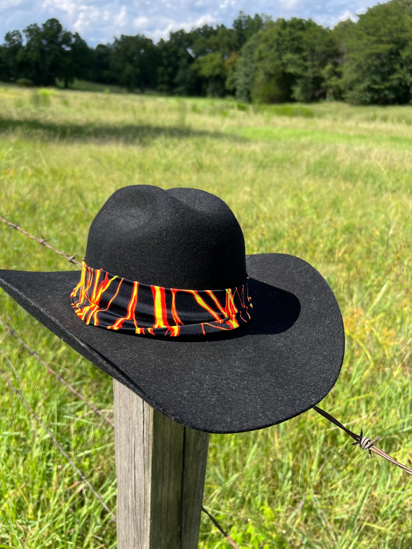 Orange Lightning Hat Band Hat band Riverside Rodeo Shirts