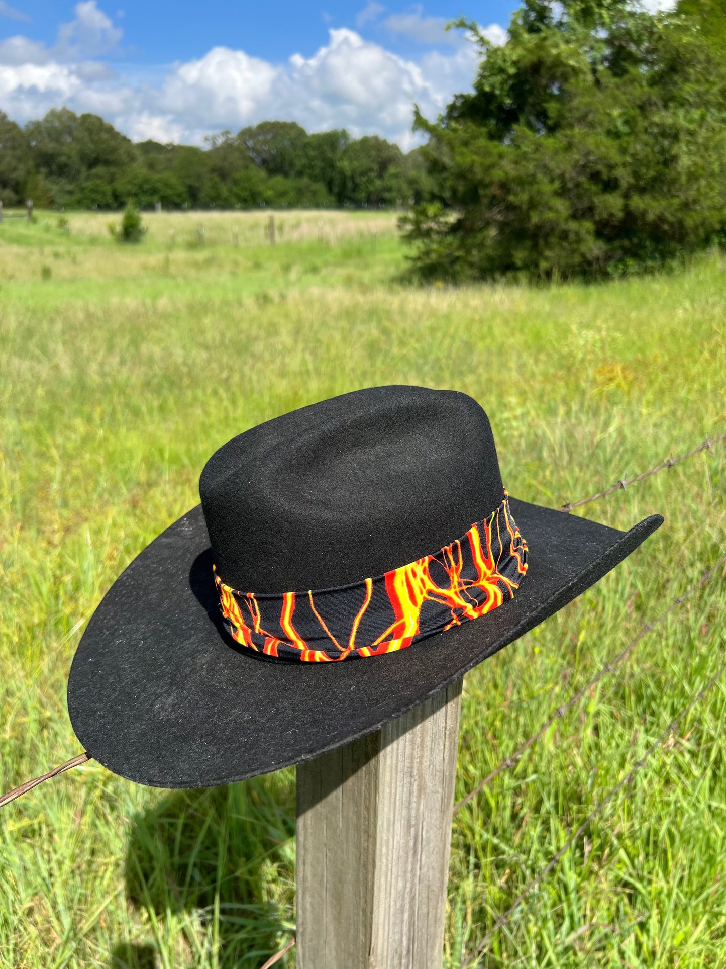 Orange Lightning Hat Band Hat band Riverside Rodeo Shirts