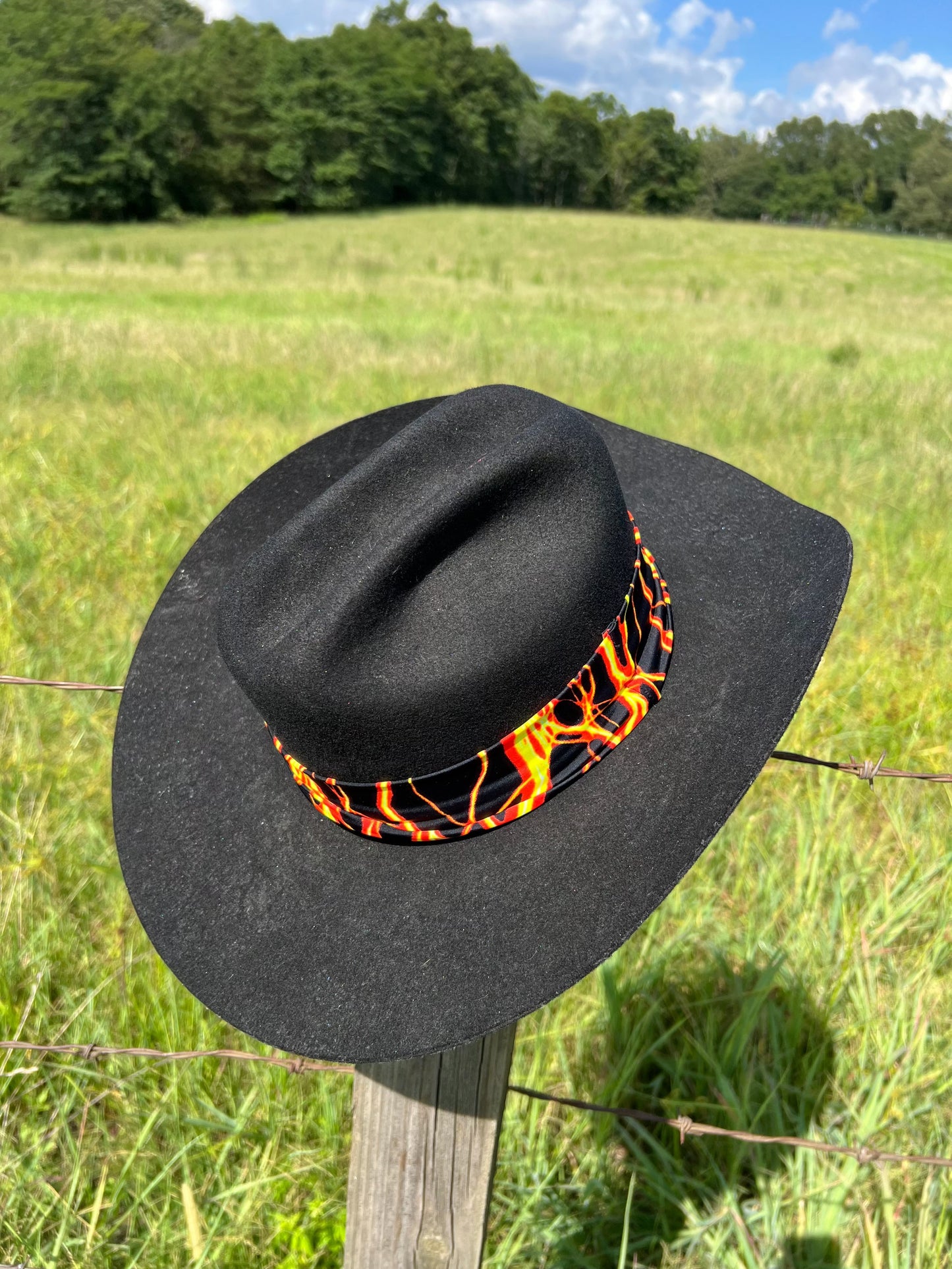 Orange Lightning Hat Band Hat band Riverside Rodeo Shirts