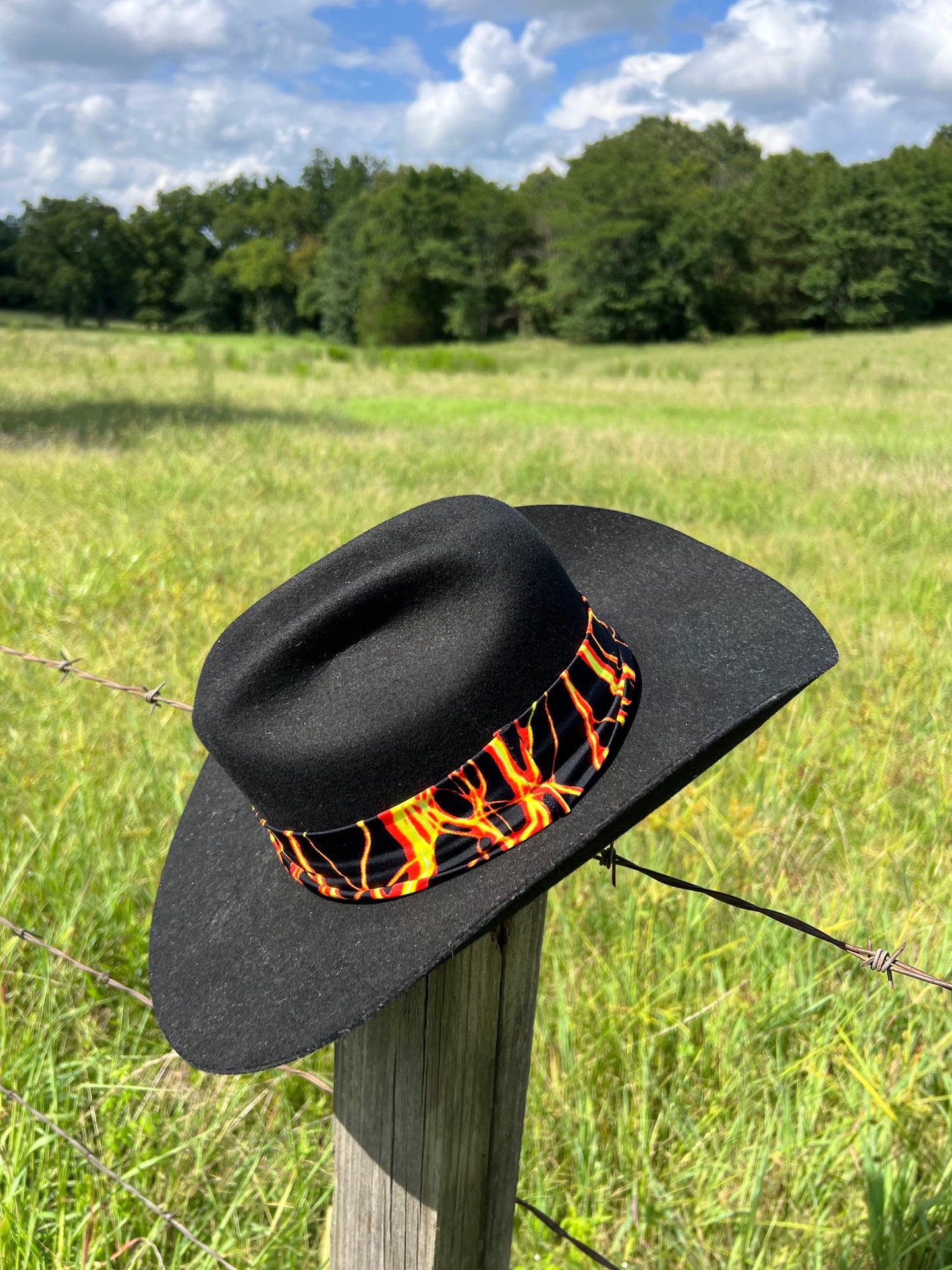 Orange Lightning Hat Band Hat band Riverside Rodeo Shirts