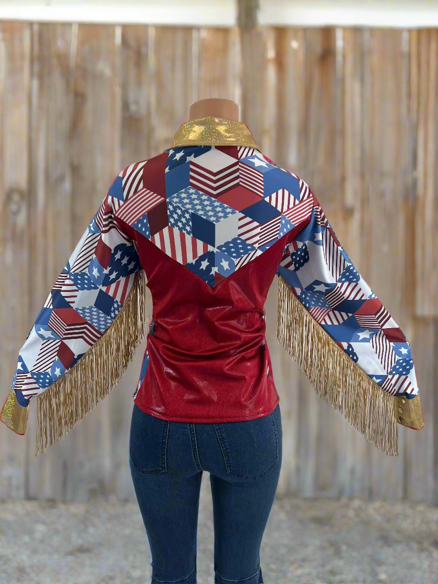 Gold Americana Snap Front Rodeo Shirt Rodeo Shirt Riverside Rodeo Shirts