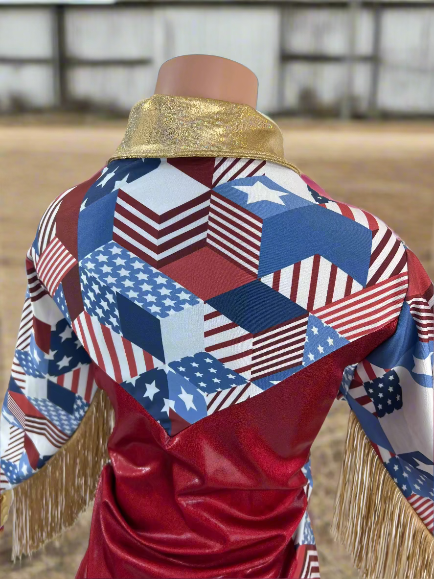 Gold Americana Snap Front Rodeo Shirt Rodeo Shirt Riverside Rodeo Shirts