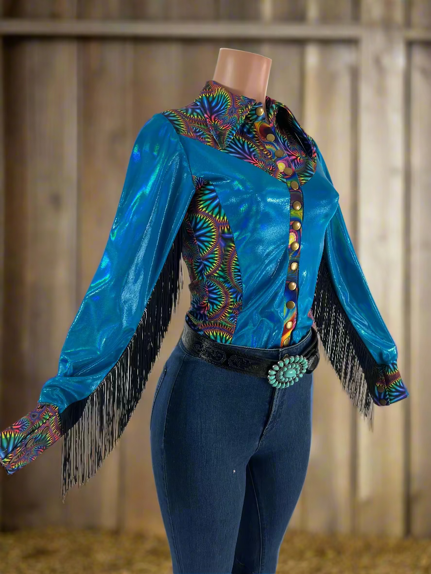 Radioactive Peacock Snap Front Rodeo Shirt Rodeo Shirt Riverside Rodeo Shirts