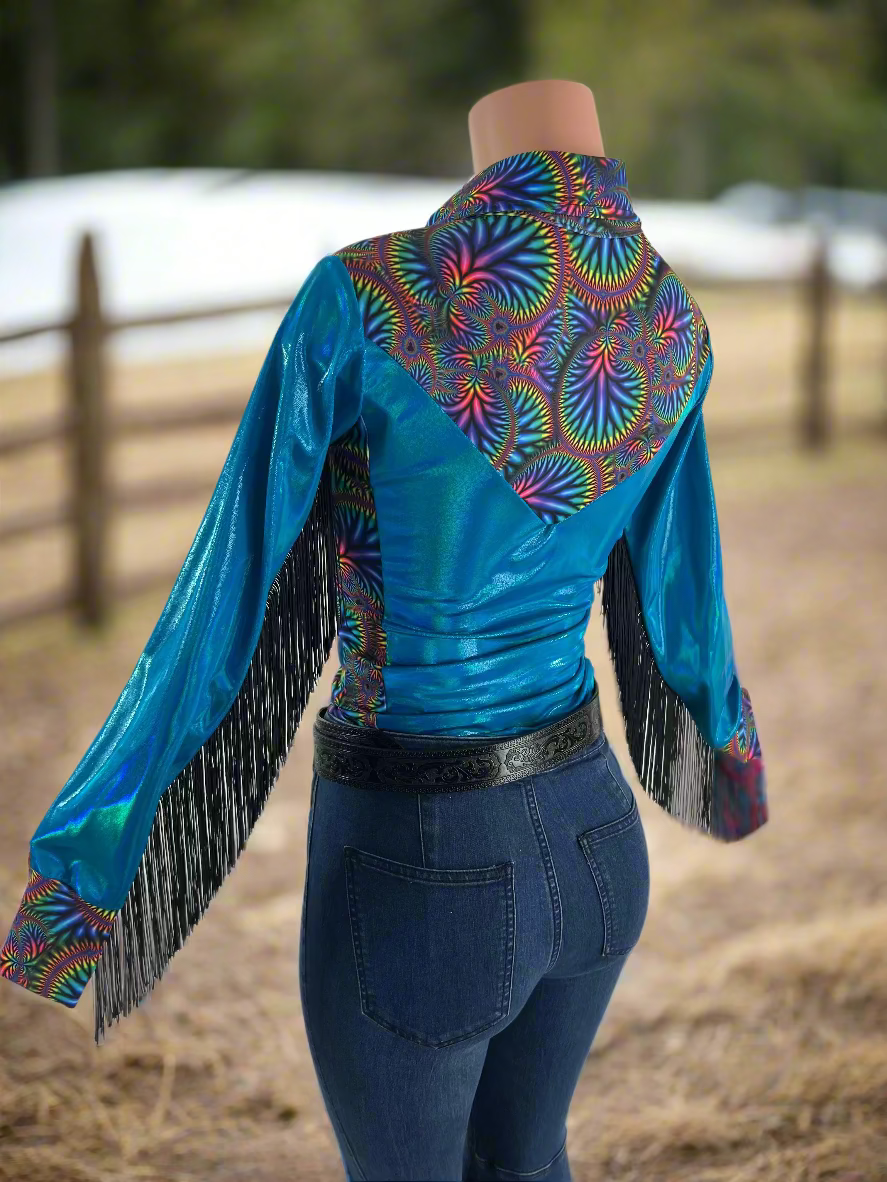 Radioactive Peacock Snap Front Rodeo Shirt Rodeo Shirt Riverside Rodeo Shirts