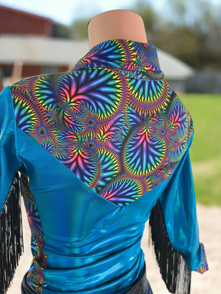 Radioactive Peacock Snap Front Rodeo Shirt Rodeo Shirt Riverside Rodeo Shirts