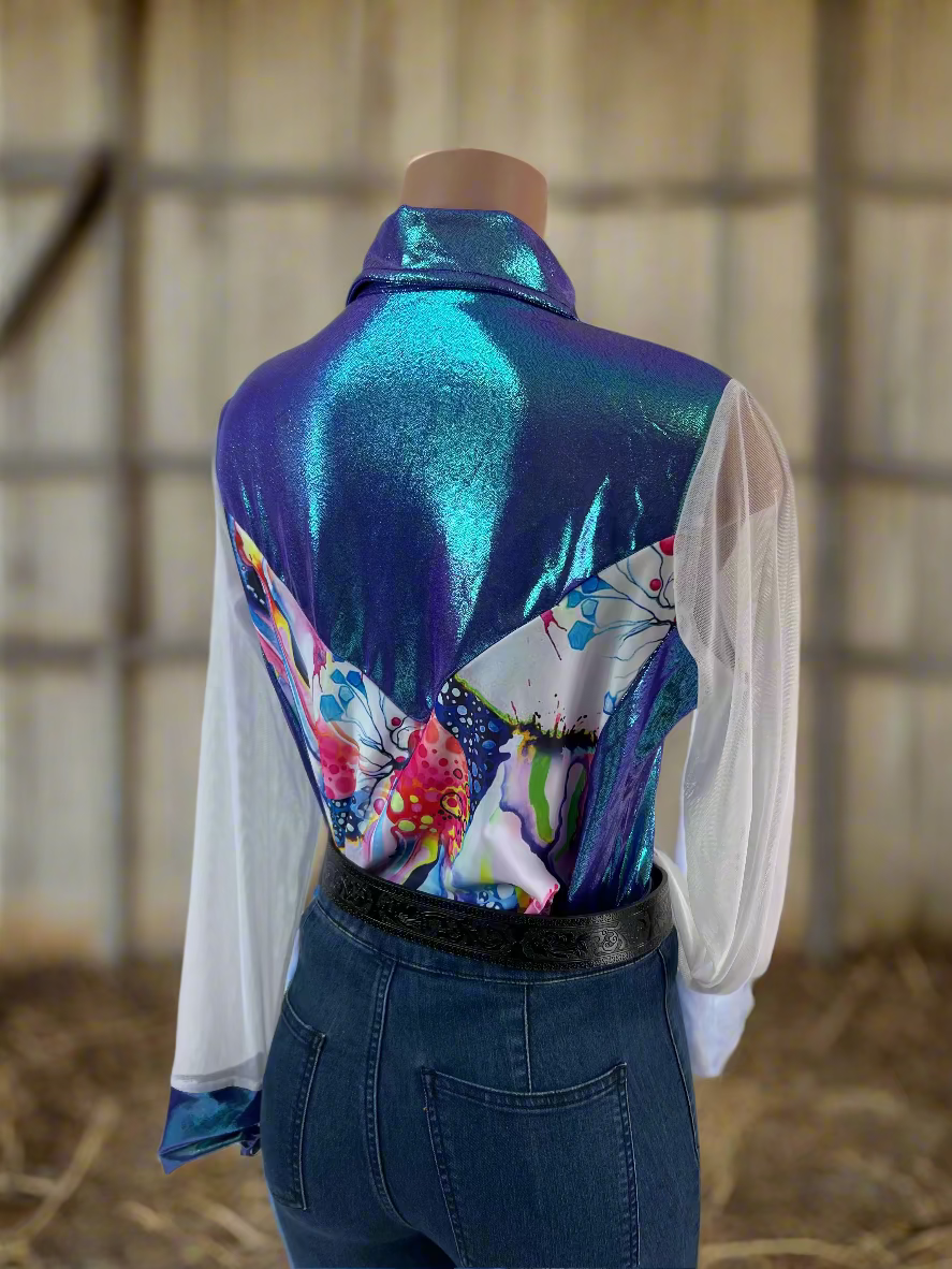 Moonstone Desert Dreams Mesh Sleeve Snap Front Rodeo Shirt Rodeo Shirt Riverside Rodeo Shirts
