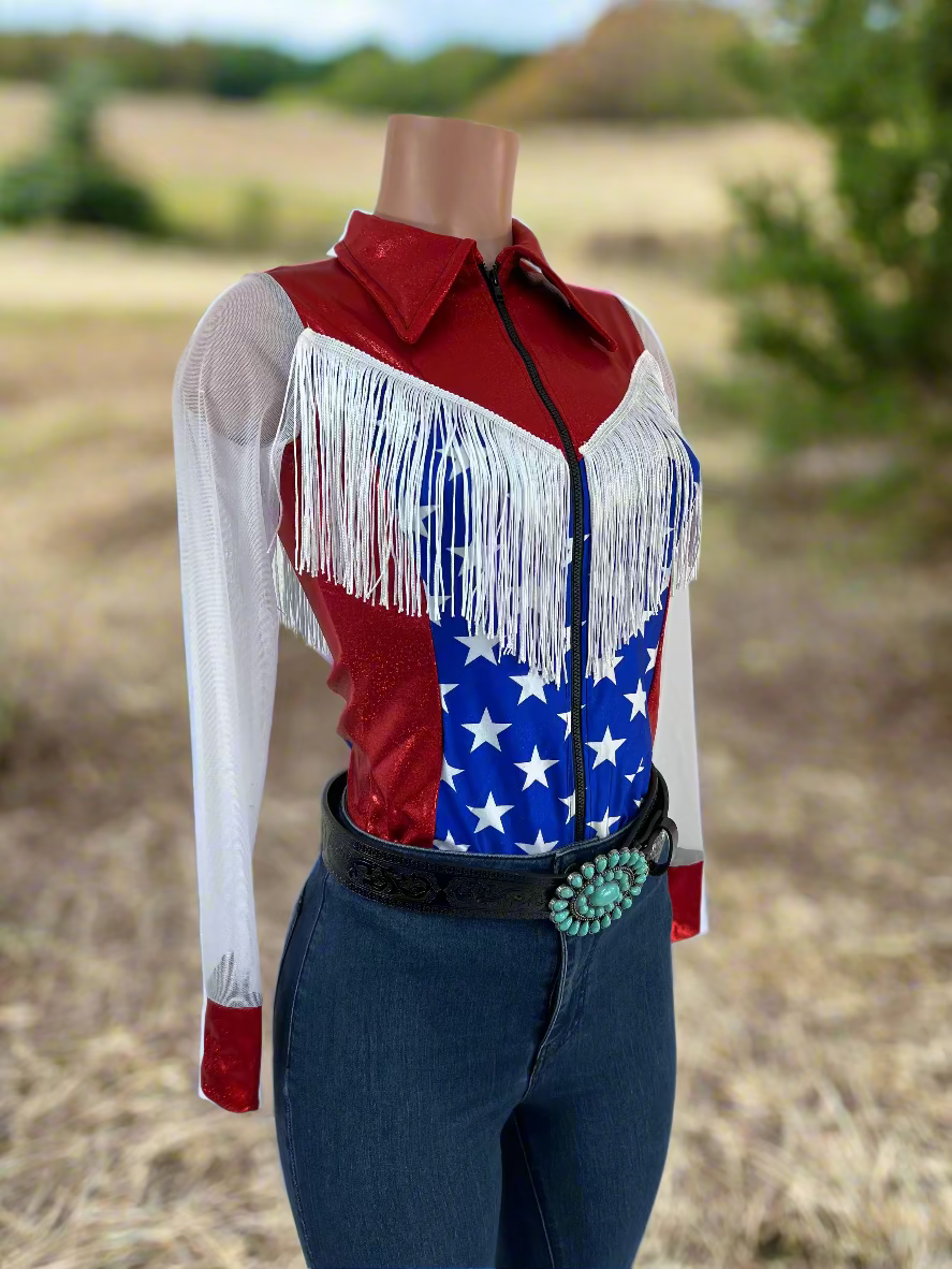 Boot Scootin Zipper Front Rodeo Shirt with Mesh Sleeves Rodeo Shirt Riverside Rodeo Shirts