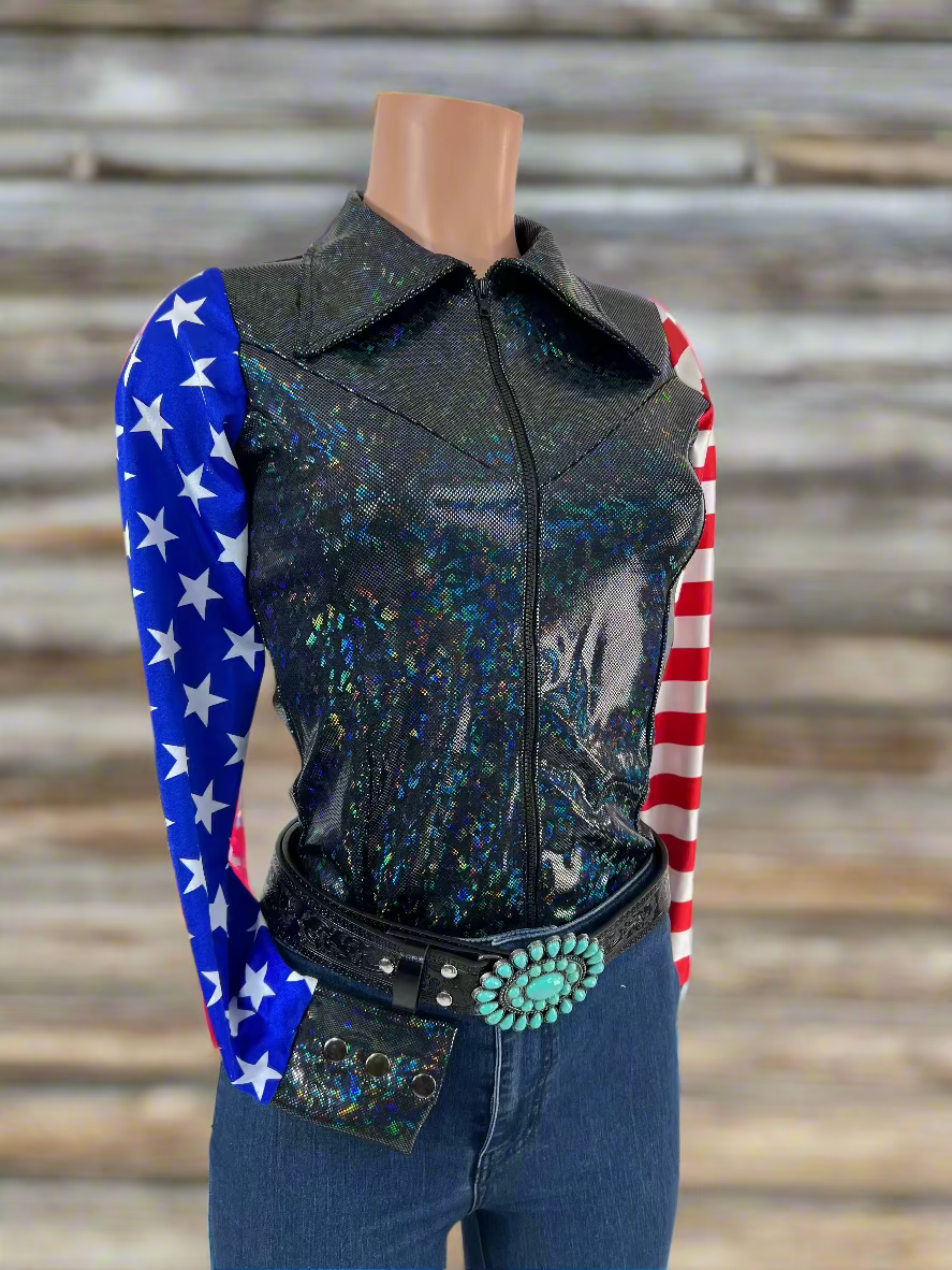 American Outlaw Zipper Front Rodeo Shirt Rodeo Shirt Riverside Rodeo Shirts