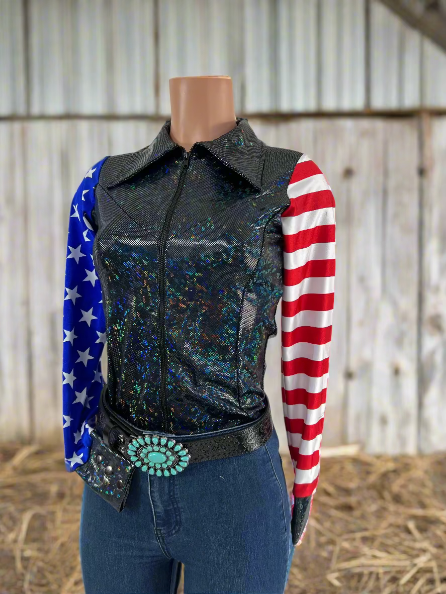 American Outlaw Zipper Front Rodeo Shirt Rodeo Shirt Riverside Rodeo Shirts