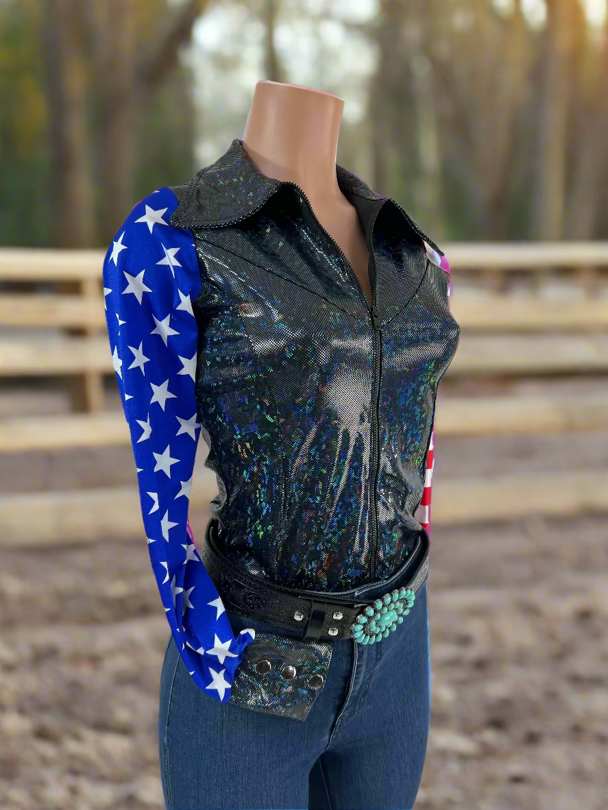 American Outlaw Zipper Front Rodeo Shirt Rodeo Shirt Riverside Rodeo Shirts