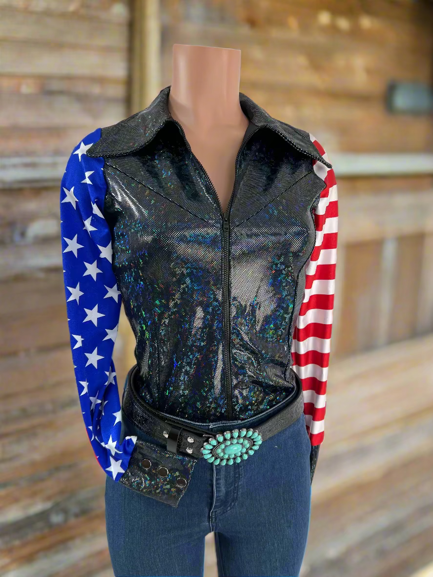 American Outlaw Zipper Front Rodeo Shirt Rodeo Shirt Riverside Rodeo Shirts