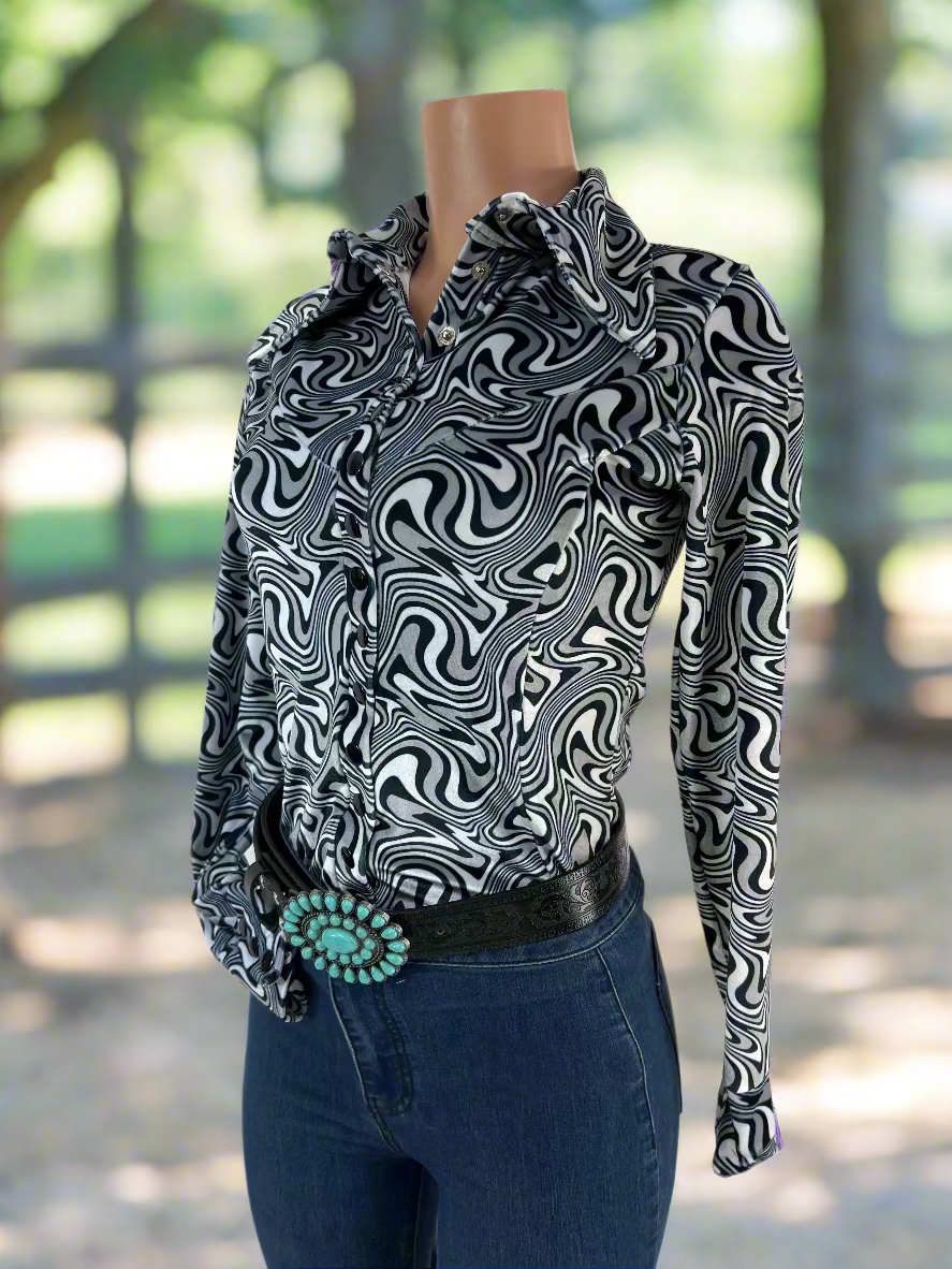 Distortion Velvet Snap Front Rodeo Shirt Rodeo Shirt Riverside Rodeo Shirts