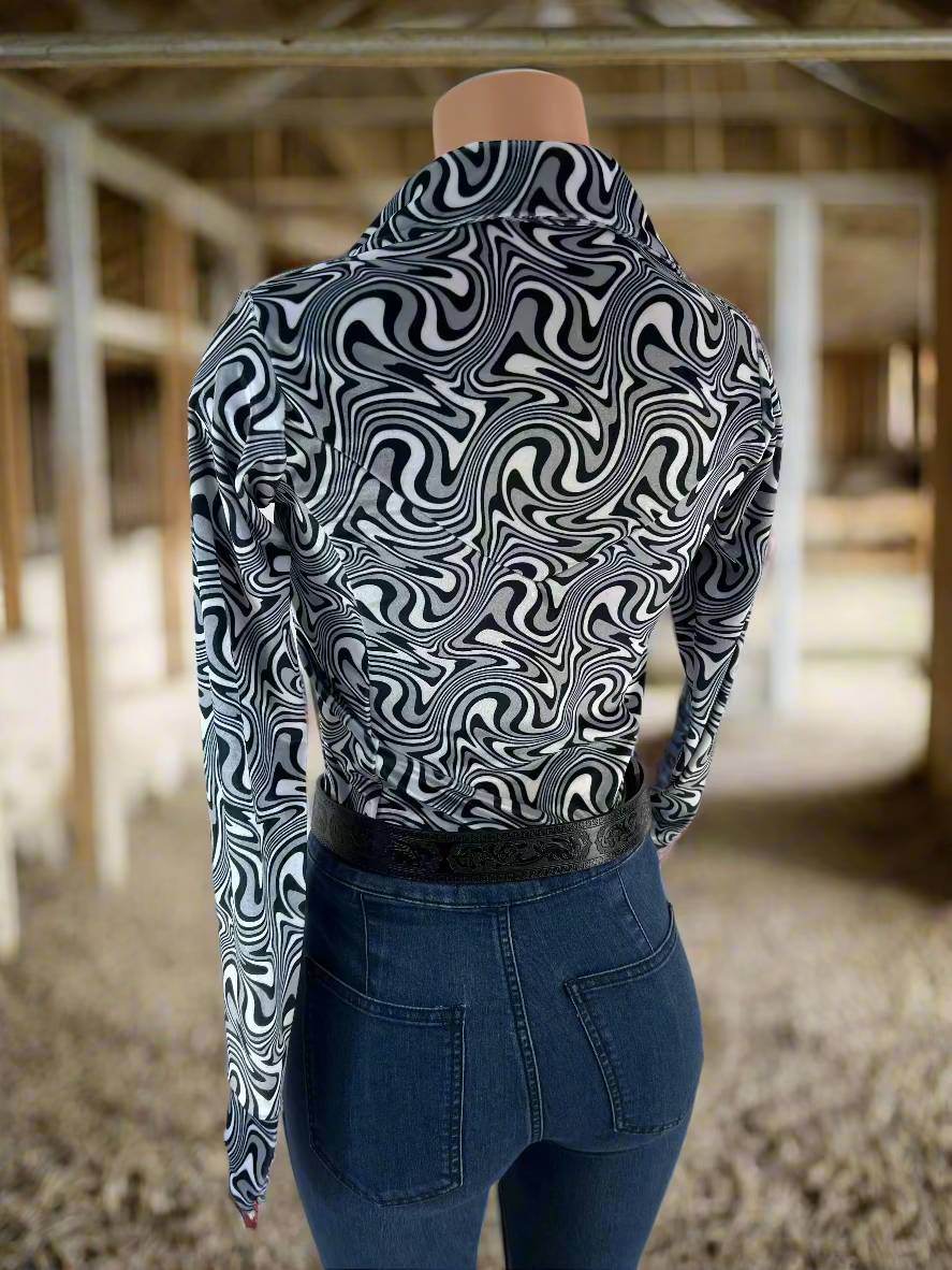 Distortion Velvet Snap Front Rodeo Shirt Rodeo Shirt Riverside Rodeo Shirts