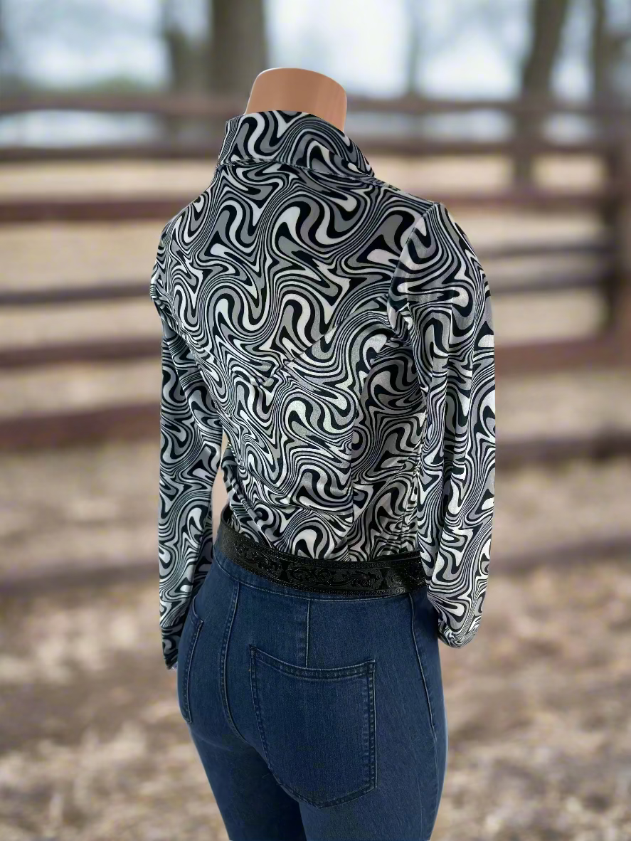 Distortion Velvet Snap Front Rodeo Shirt Rodeo Shirt Riverside Rodeo Shirts