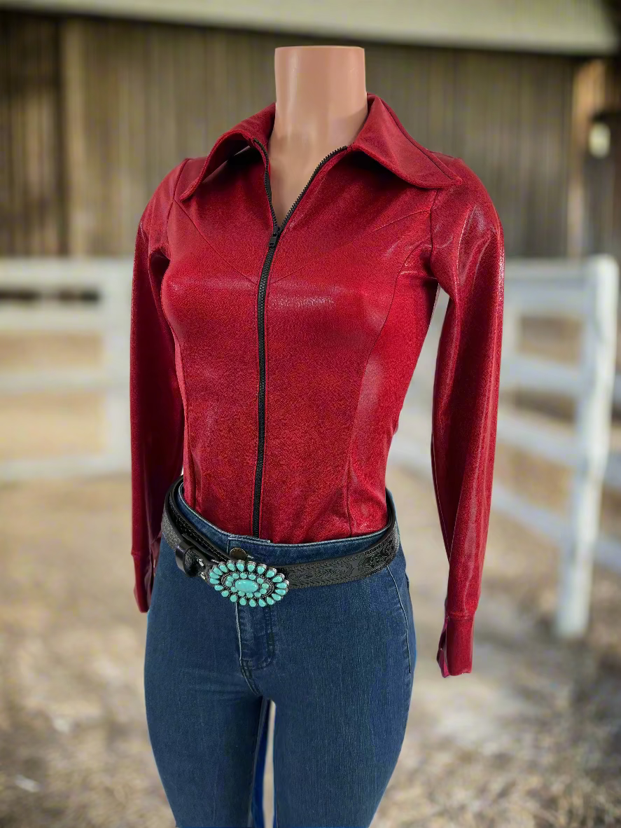 Red Rider Metallic Rodeo Shirt Rodeo Shirt Riverside Rodeo Shirts