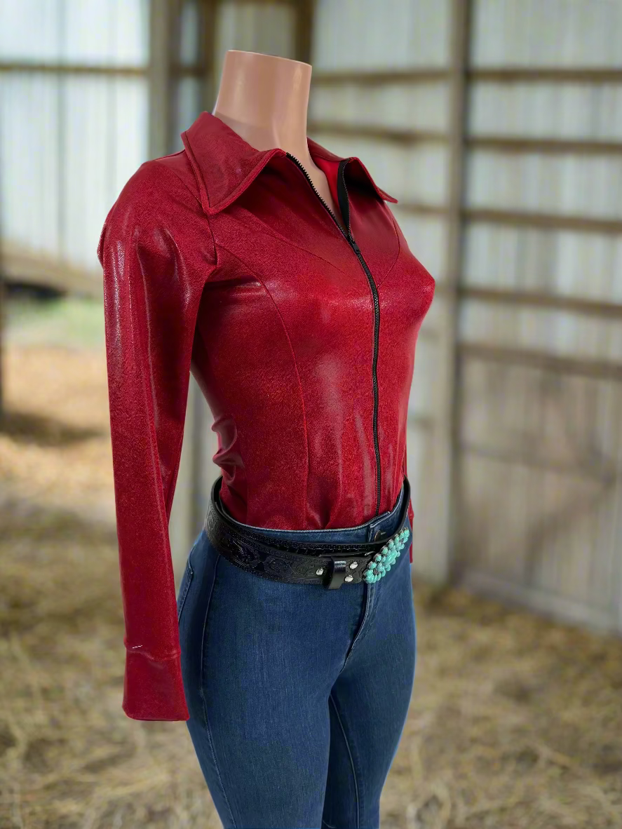 Red Rider Metallic Rodeo Shirt Rodeo Shirt Riverside Rodeo Shirts