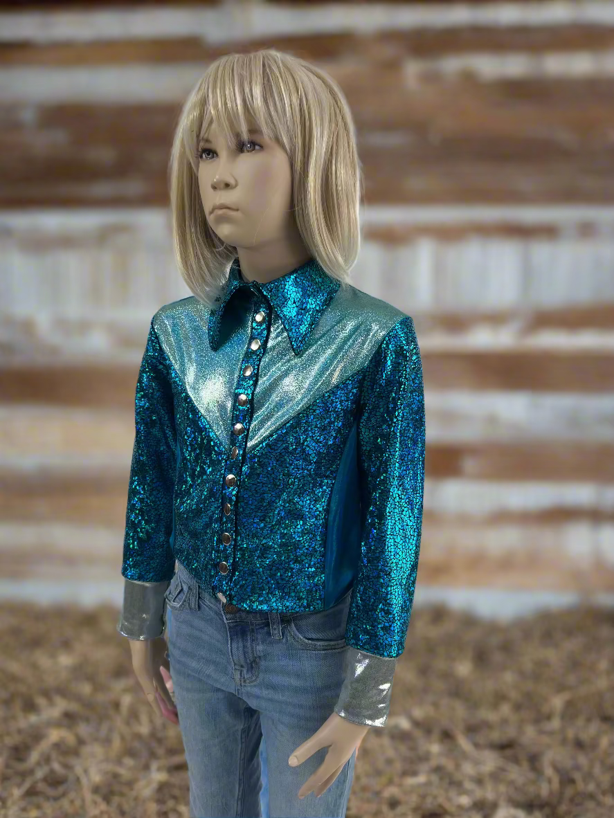 All The Blues Snap Front Rodeo Shirt with Yoke Fringe Rodeo Shirt Riverside Rodeo Shirts