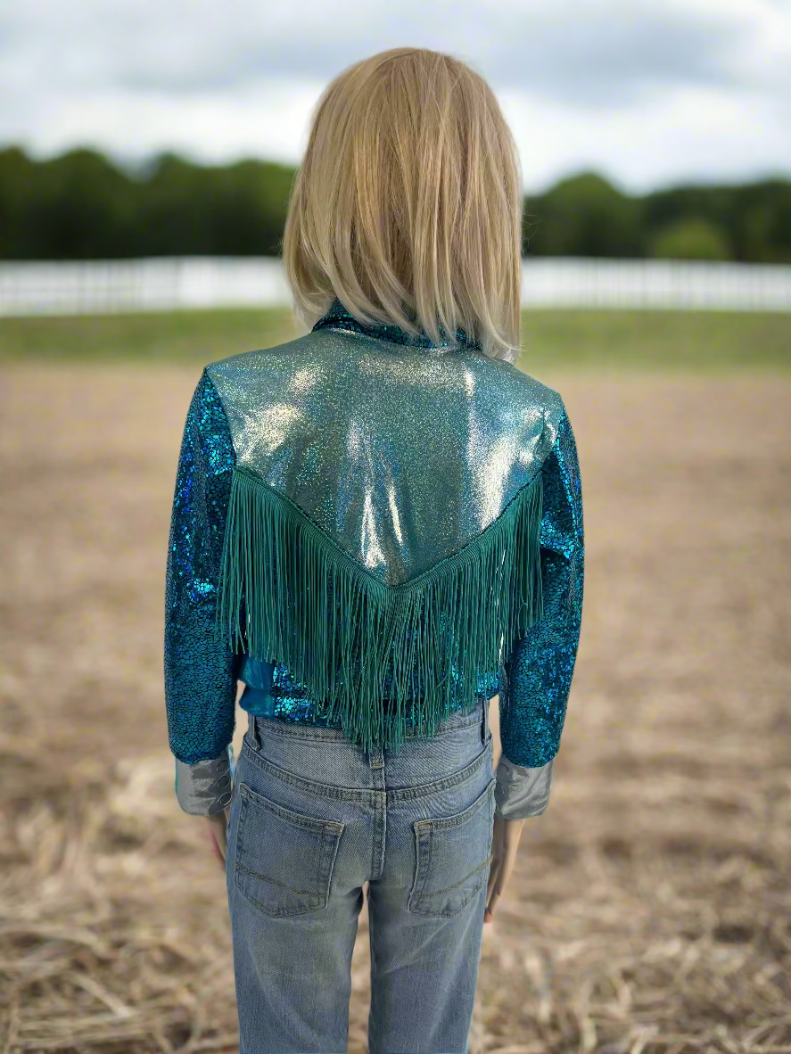 All The Blues Snap Front Rodeo Shirt with Yoke Fringe Rodeo Shirt Riverside Rodeo Shirts