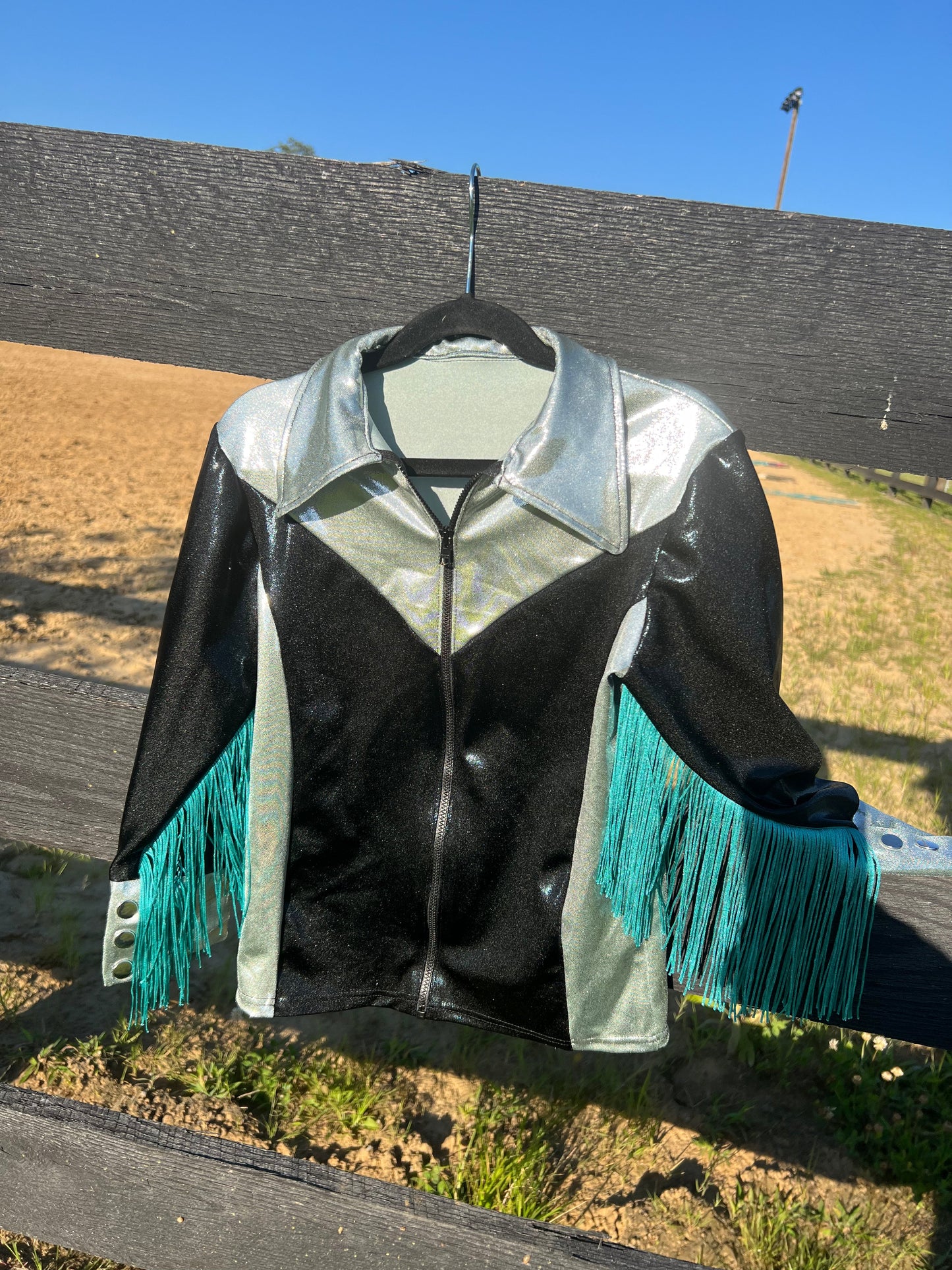 Platinum and Jade rodeo shirt - Riverside Rodeo Shirts