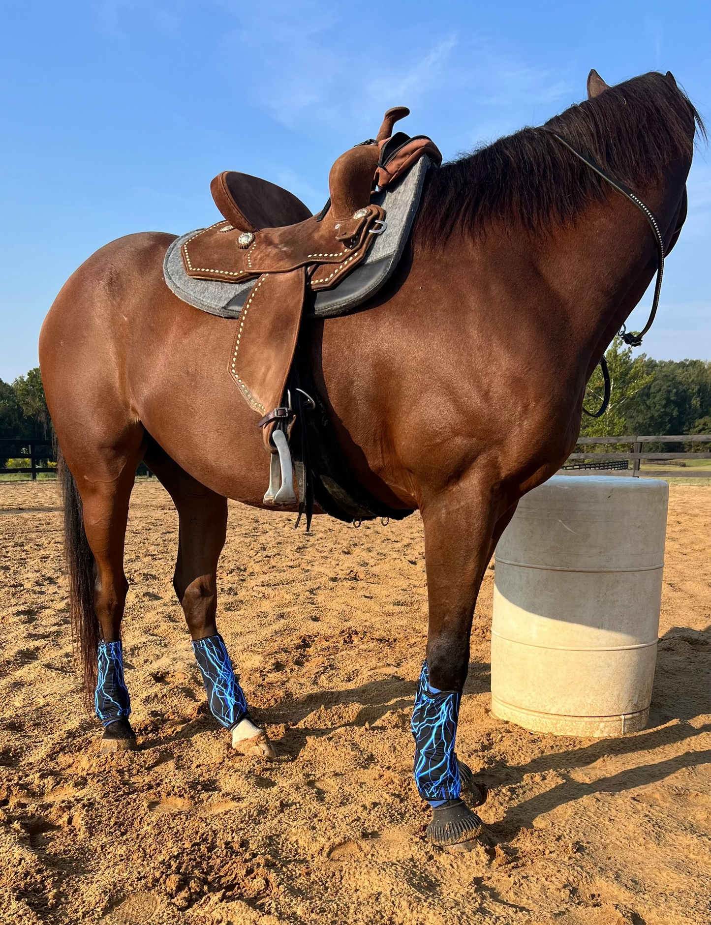 Neon Blue Lightning Velcro Sportboot Covers sportboot covers Riverside Rodeo Shirts