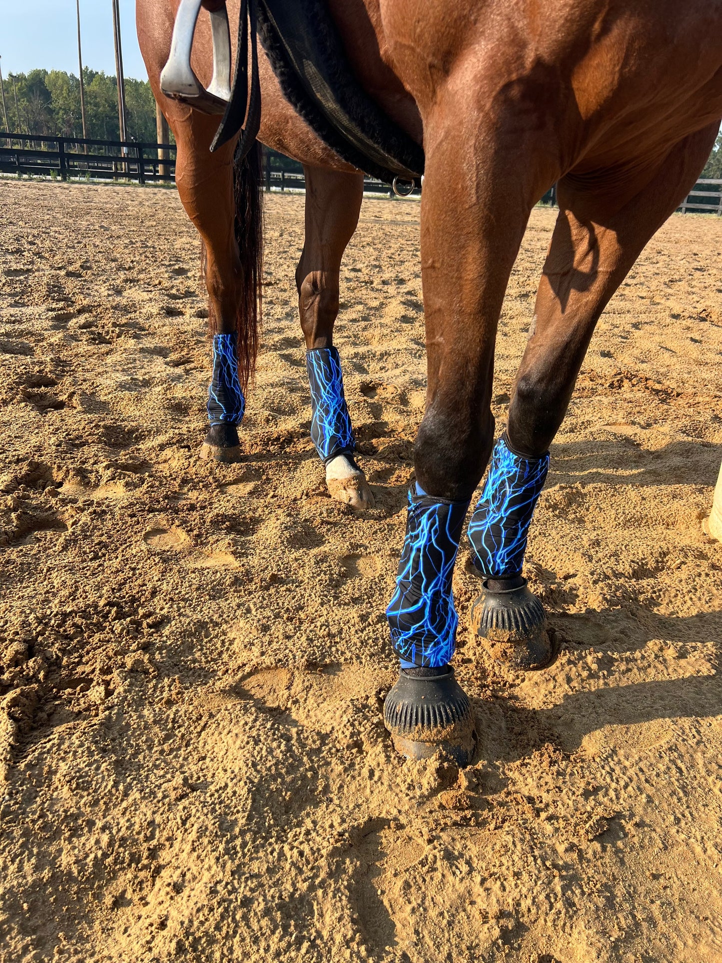 Neon Blue Lightning Velcro Sportboot Covers sportboot covers Riverside Rodeo Shirts
