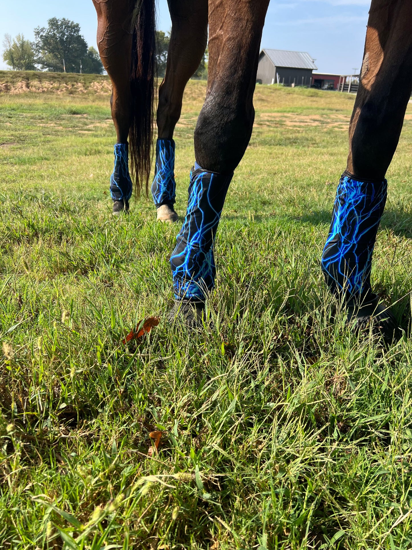 Neon Blue Lightning Velcro Sportboot Covers sportboot covers Riverside Rodeo Shirts
