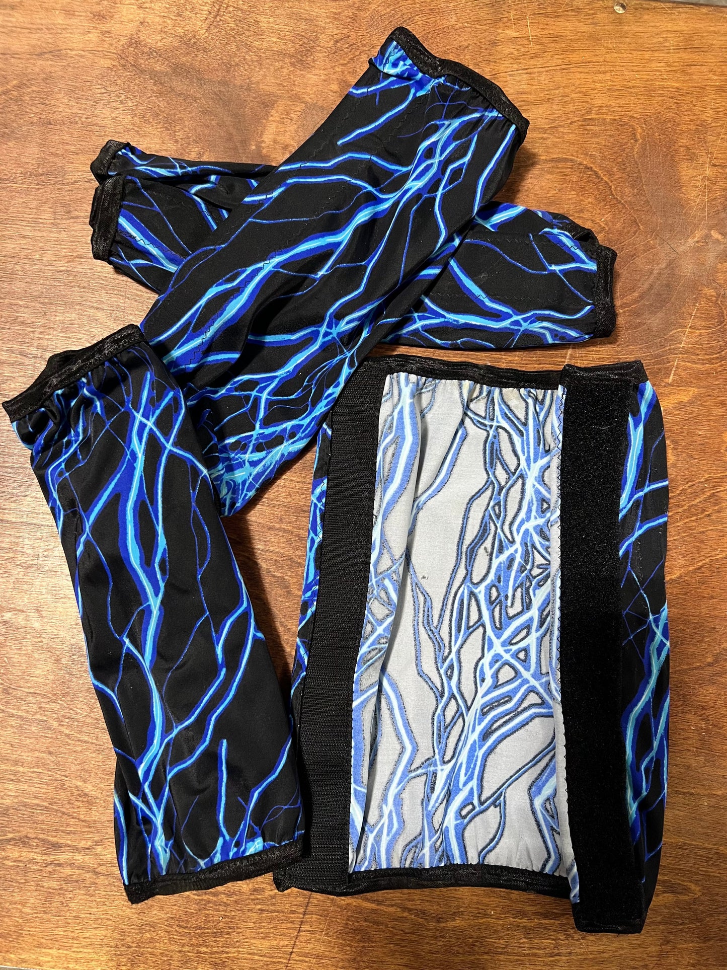 Neon Blue Lightning Velcro Sportboot Covers sportboot covers Riverside Rodeo Shirts