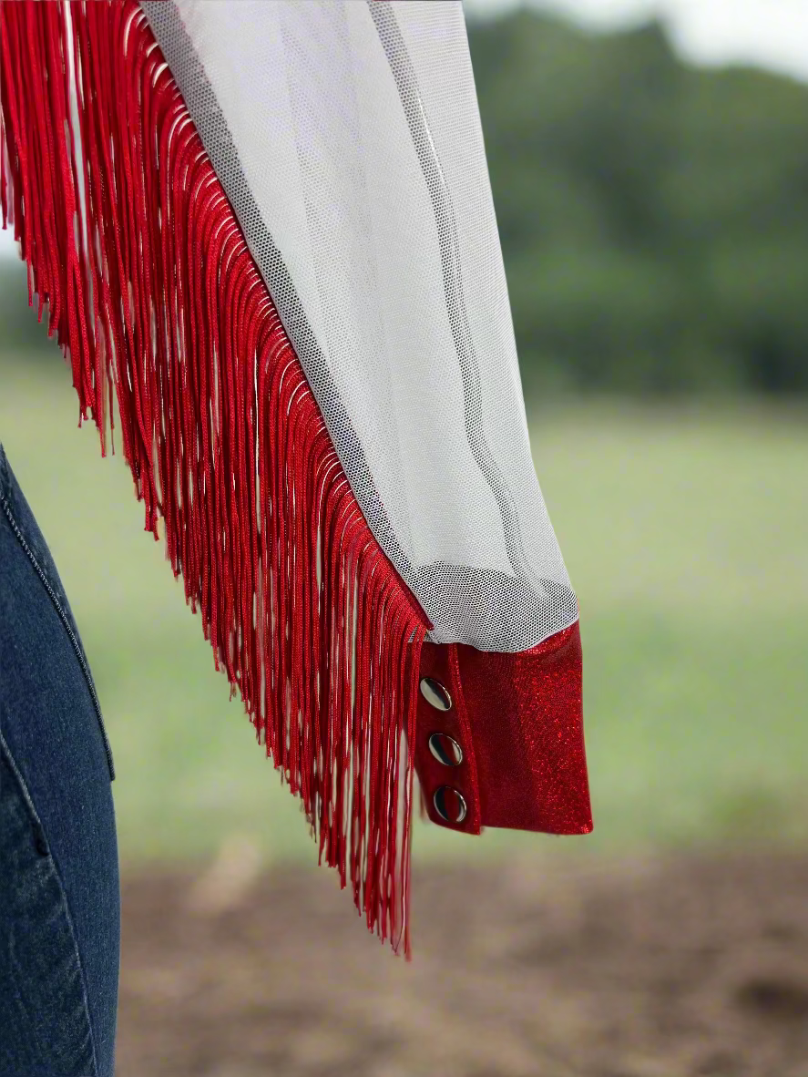 Star Spangled Mesh Sleeve, Zipper Front Rodeo Shirt Rodeo Shirt Riverside Rodeo Shirts