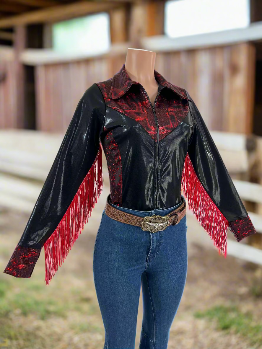 Red and Black Rodeo Shirt Rodeo Shirt Riverside Rodeo Shirts