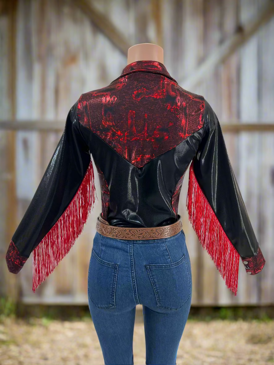 Red and Black Rodeo Shirt Rodeo Shirt Riverside Rodeo Shirts