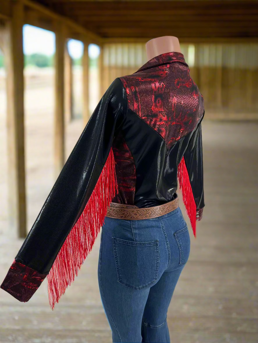 Red and Black Rodeo Shirt Rodeo Shirt Riverside Rodeo Shirts
